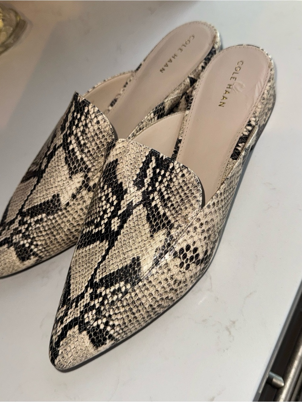 Cole Haan Women's Piper Mule Roccia Snakeprint Flats Size 10B